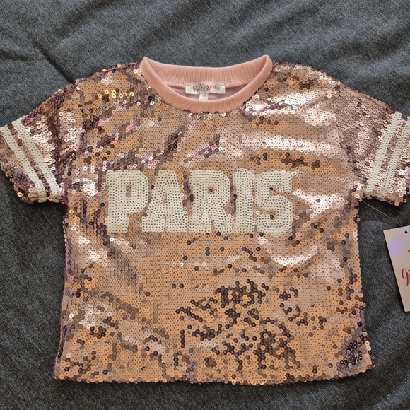 Stella Tweed Other - Stella Tweed Kids Pink Sequin Paris Top